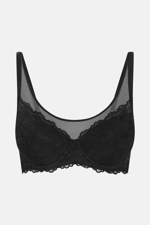 Sutien Push-Up Negru Dantela Magnolia Esotiq