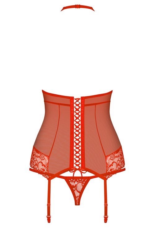Set deosebit corset si chiloti OBSESSIVE 838 COR3 rosu