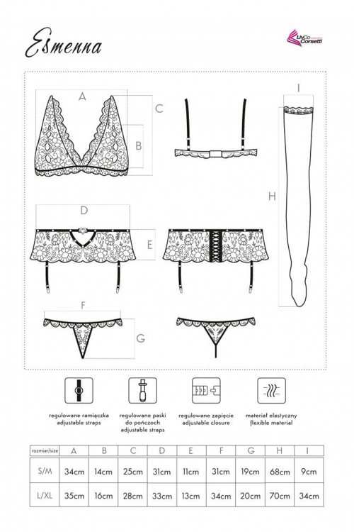 Set sexy din dantela ESMENNA negru